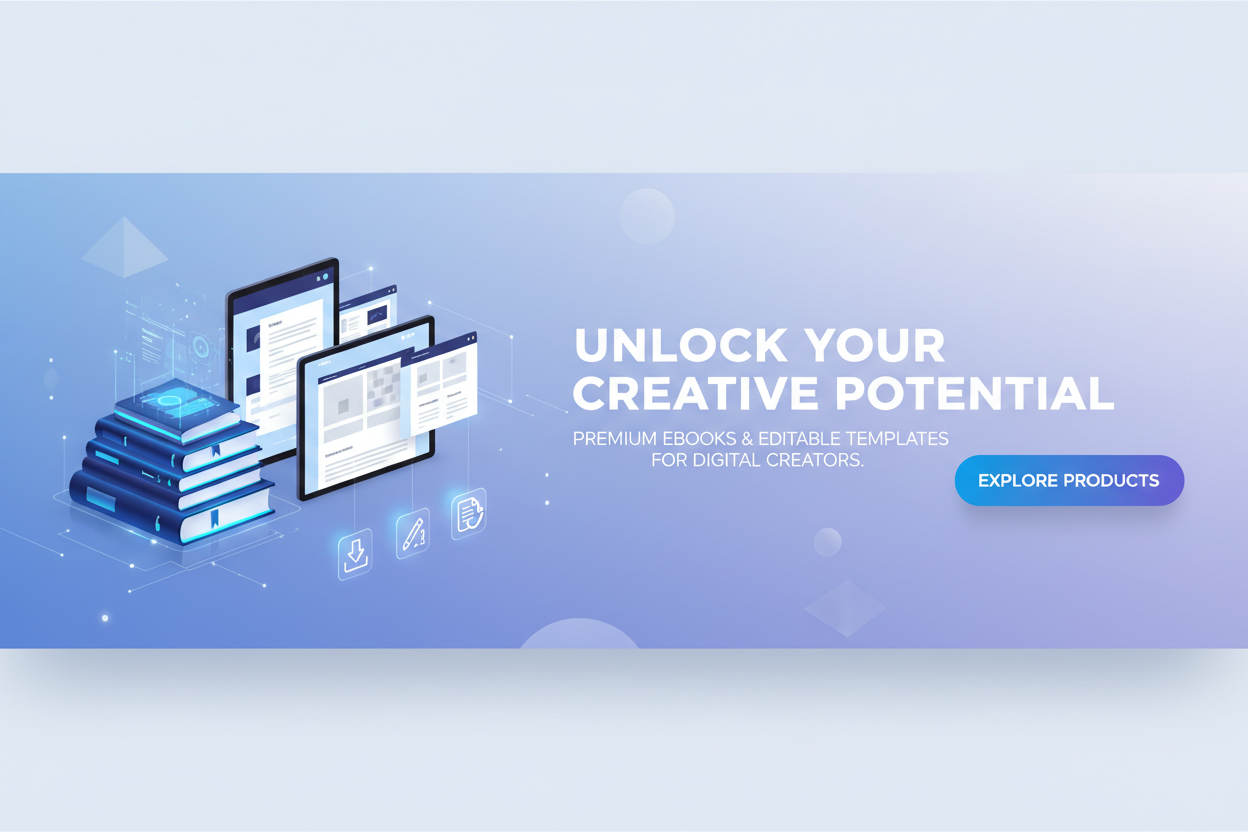 Ebooks and editable templates banner