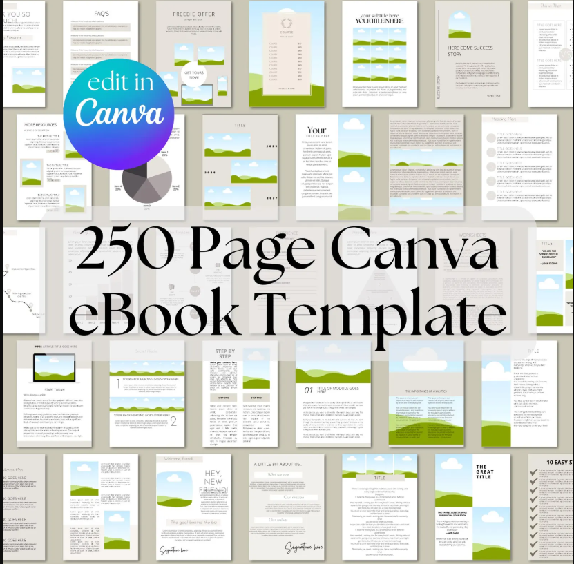 Canva eBook +250 Fully Editable  Template